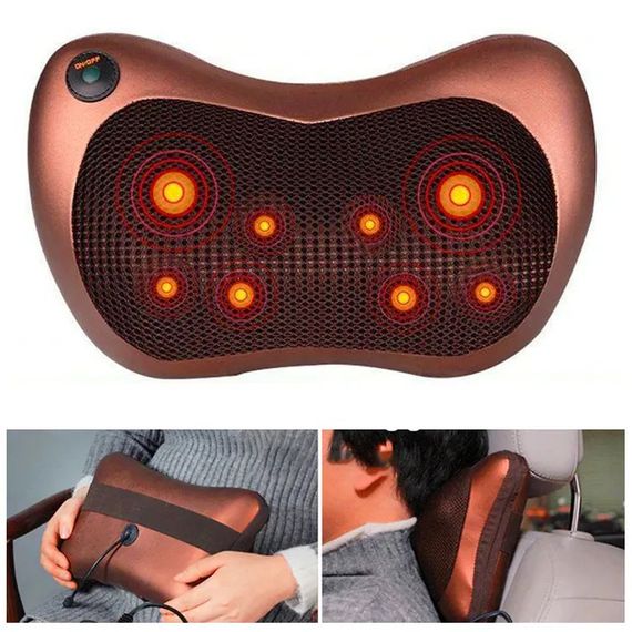 Массажная подушка для спины / Массажная подушка massage pillow 8028 / Подушка массажер WL-819 для спины | Зображення 3