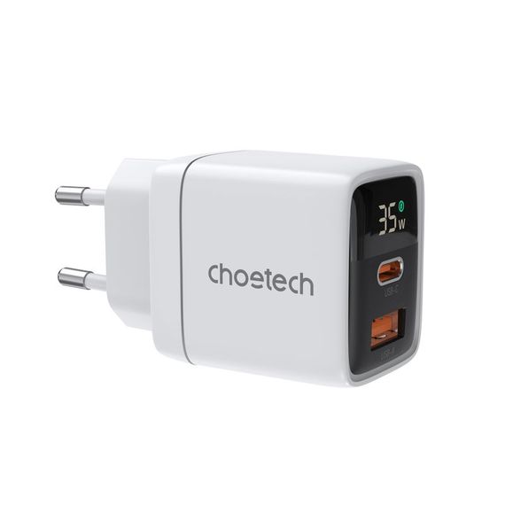 Мережевий зарядний пристрій Choetech PD6052-EU-WH, USB-A/USB-С