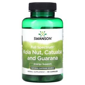 Орех кола, катуаба и гуарана Swanson Full Spectrum Kola Nut, Catuaba and Guarana, 90 Capsules