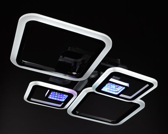 Люстра світлодіодна стельова LED світильник для квартири на стелю лед з пультом 26026 Чорний 10х48х71 см. | Зображення 5