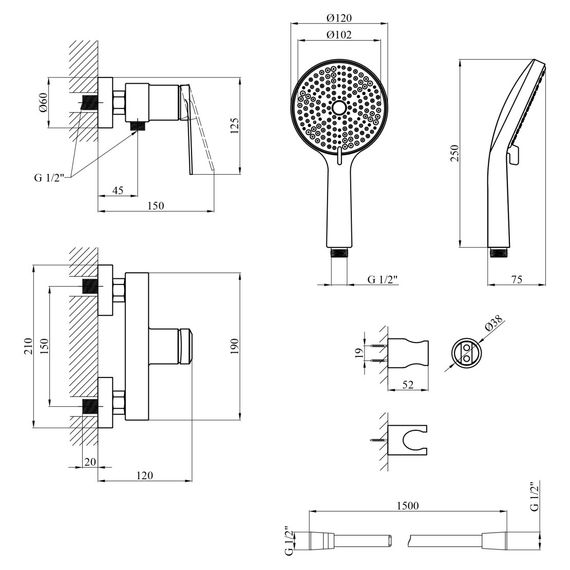 Смеситель для душа Kroner Element 211411-0101 (CV035965) | Зображення 6