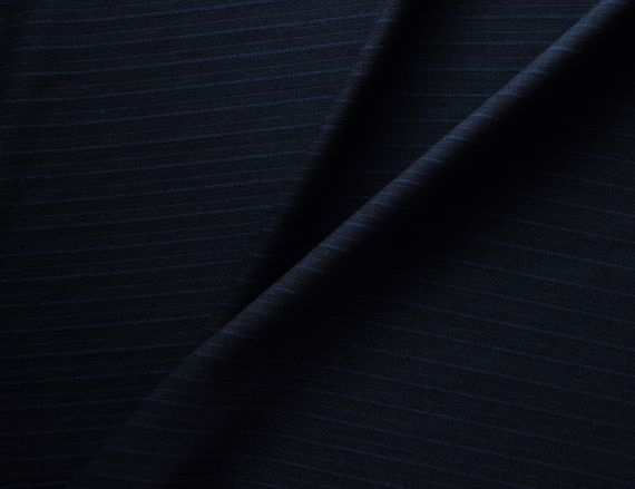 Костюмна тканина SCABAL натуральна вовняна в темно-синю смужку верстка 110S MI 119