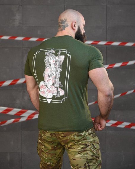 Тактична Бавовняна футболка NECRONIMICON хостер олива НП5203