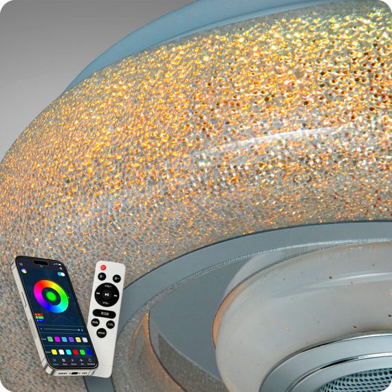 Люстра світлодіодна 517 Dlight RGB з пультом і  колонкою 45Вт Білий (02147) | Зображення 4