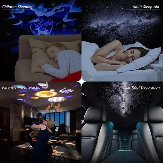 Домашний планетарий + 13 картриджей ночник проектор звездного неба галактика с сменными картриджами Белый | Зображення 7