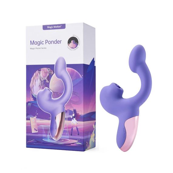 Смарт-вібратор Magic Motion Ponder Purple, подвійна стимуляція, віброяйце+язичок для клітора | Зображення 5