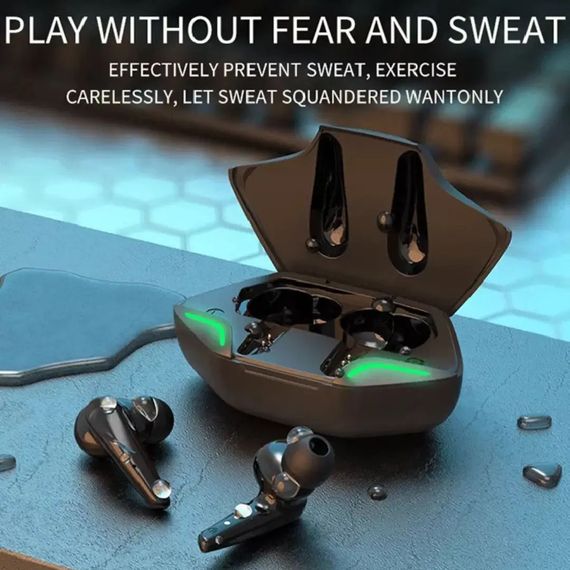 Беспроводные TWS наушники Bluetooth Bakey G11 с микрофоном. Кейс, повербанк, LED подсветка. OB-531 Цвет: черный | Зображення 4