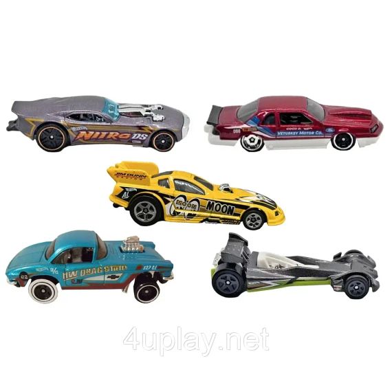 Hot Wheels Drag Strip Подарунковий набір з 5-ти машинок Хот Вілс Дрег-рейсінг | Зображення 1