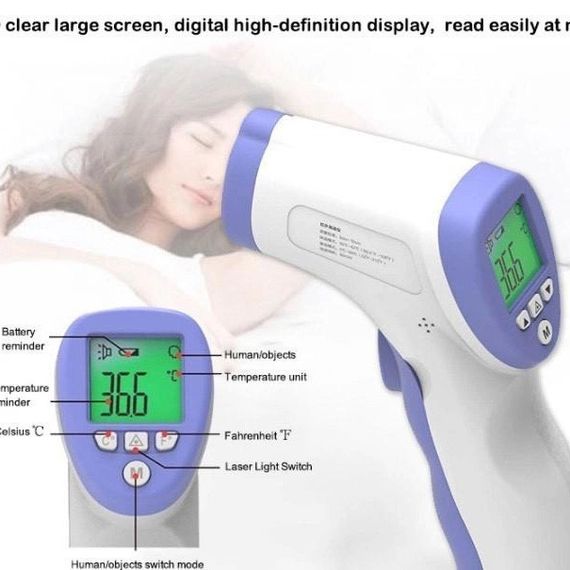 Термометр медицинский цифровой инфракрасный бесконтактный, Медицинский градусник для тела и поверхности | Зображення 2