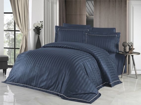 Комплект постільної білизни First Choice Deluxe Satin 160х220 см сімейний Novel Line Denim