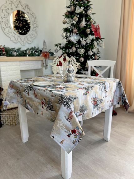 Скатертина гобеленова EDEN1267 Магія Зимового Дня Limaso, 137х180, Прямокутна, Новорічний, Без люрексу, 75% поліестер, 22% бавовна, 3% акрил, Гобелен | Зображення 8