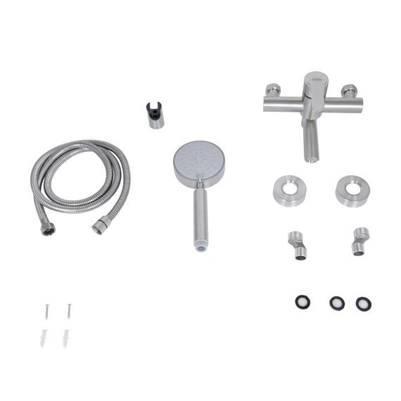 Змішувач для ванни Brinex Pure 006 з поворотним виливом (з душовим гарнітуром) Nickel BRIPUR006NKL | Зображення 5