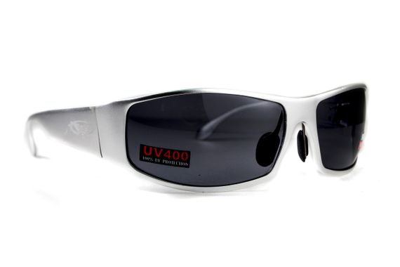 Окуляри захисні Global Vision BAD-ASS-1 Silver (gray) чорні в металевій оправі | Зображення 3