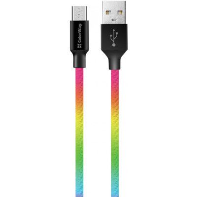 Дата кабель USB 2.0 AM to Micro 5P 1.0m multicolor ColorWay (CW-CBUM017-MC) | Зображення 1