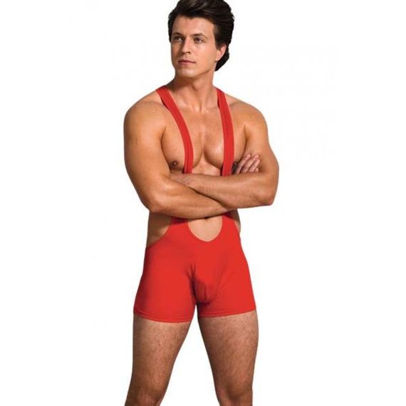 Боді чоловіче S/M Sunspice, з написом Guilty, червоне sexstyle