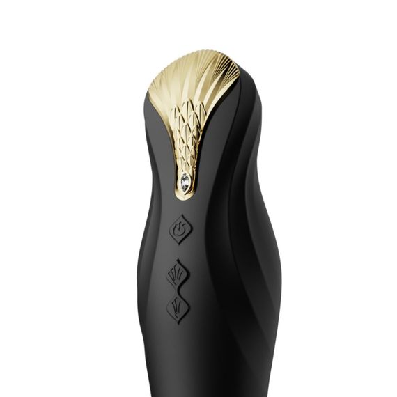 Смартвібратор-пульсатор Zalo — King Obsidian Black, кристал Swarovski Sex Aura | Зображення 4