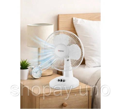 Вентилятор напольный DOMOTEC MS-1624 White • Бытовой вентилятор для дома, офиса и комнаты | Зображення 1