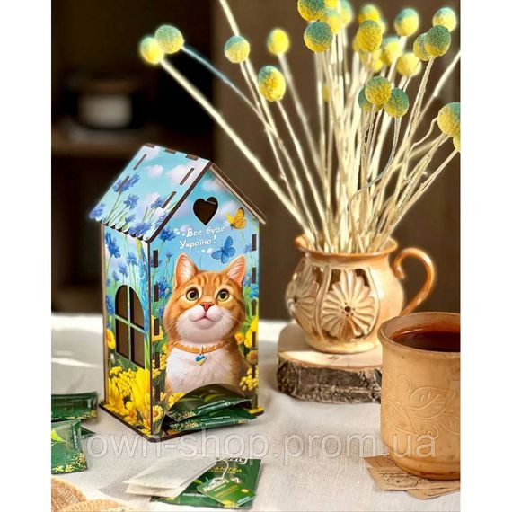 Чайный домик "Рыжий котик" Ubumblebees (ПСФ156) PSF156 деревянный | Зображення 4