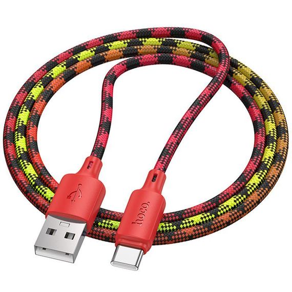 Дата кабель Hoco X116 Meridian USB to Type-C 3A (1m) Gradient Red Mix | Зображення 2