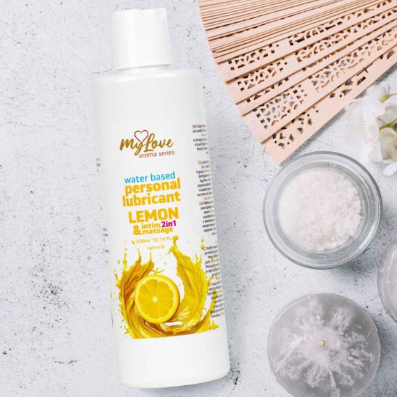 2в1 лубрикант та масажний гель - MyLove Aroma Series Intim&Massage Lemon, 300 мл Sex Aura | Зображення 2