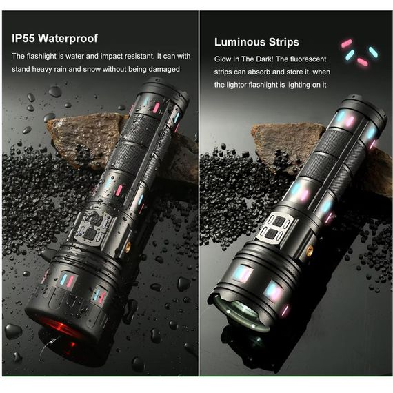 Світлодіодний ліхтарик Акумуляторний ліхтар AK177, Тактичний ліхтар на акумуляторі з юсб HD-99 | Зображення 3