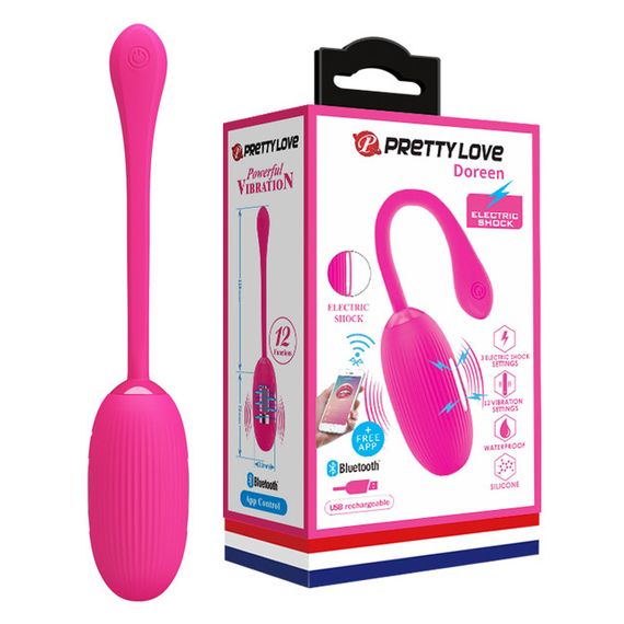 Віброяйце - Pretty Love Doreen Electric Shock Egg Pink (App) sexstyle