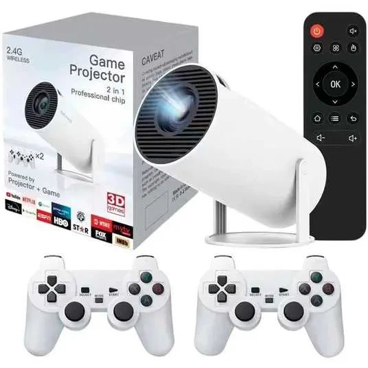 Проектор з іграми та джойстиками Android 11+карта microSD 64gb (M300 MAX/HY300)