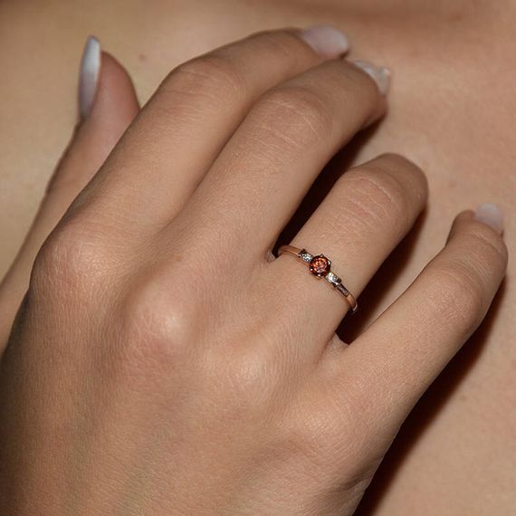 Кольцо из красного золота с грантом 16 | Зображення 4