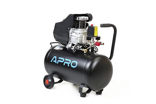 Компресор одноциліндровий 1.5кВт 205л/хв 8бар 50л (2 крана) APRO+олива 0,2л