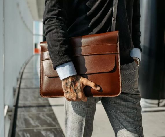 Шкіряний чохол для ноутбука Skin and Skin Sleeve 15.6 Коньячний (LC04CO-15) | Зображення 1