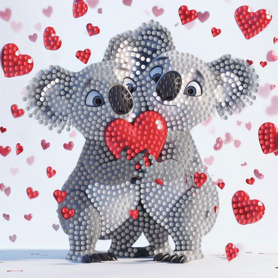 Алмазна мозаїка "Закохані коали" ZAV1818-1, 18х18 см