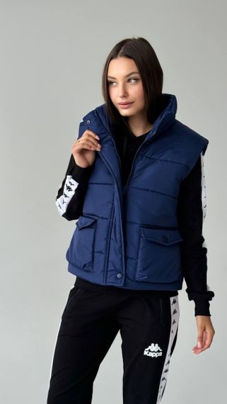 Жіноча жилетка темно-синя