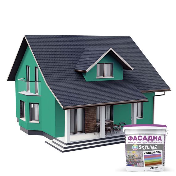 Краска Акрил-латексная Фасадная Skyline 3040-B80G Чирок 10л | Зображення 2