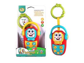 Музыкальная погремушка 855-117 D телефон, мелодии, звук, свет, в коробке (6946613806803)