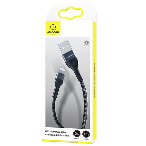 Дата кабель Usams US-SJ448 U55 Aluminum Alloy Braided USB to Lightning (1m) | Зображення 4