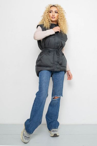 Жилет женский с капюшоном  -уценка, цвет темно-зеленый, 207R2016-U | Зображення 1