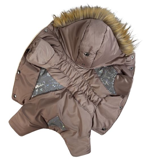 Зимовий комбінезон для дівчаток хутро шоколад AD-35 | Зображення 2