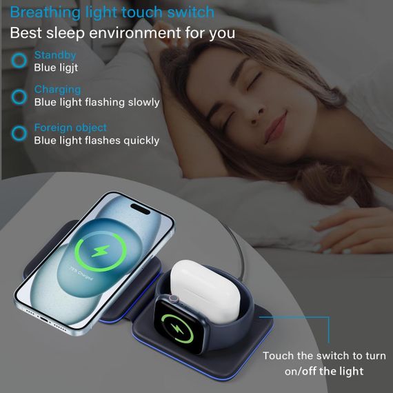 Беспроводное зарядное устройство, беспроводная зарядная станция с магнитной подставкой для зарядки | Зображення 1