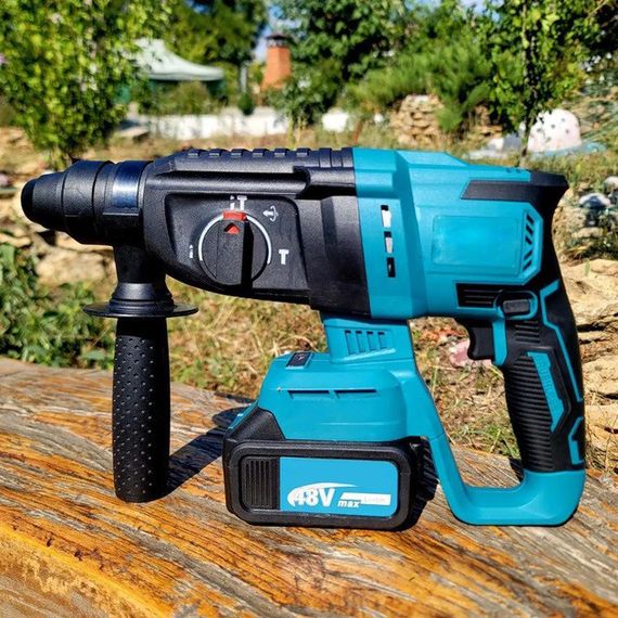 Перфоратор акумуляторний безщітковий KRAFFTEC 48V 2 акб 4.0AH дриль на акамуляторі для дому RU-528 в кейсі | Зображення 8