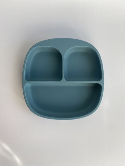 Силіконова секційна тарілка на присосці Квадрат Океан