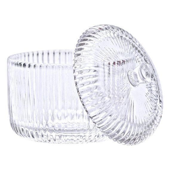 Конфетница с крышкой Ø 9 см ваза конфетница круглая стеклянная HP-4-99 | Зображення 1