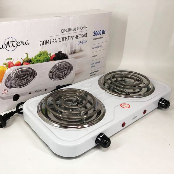 Електроплита 2 комфорки Suntera DP-1915 біла, Електроплита BC-687 двоконфоркова настільна