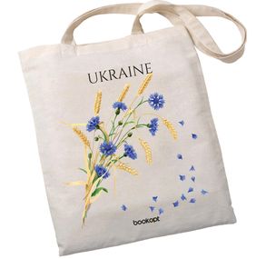 Екошопер Букопт BK4020 Ukraine (Волошки і колоски) бежевий