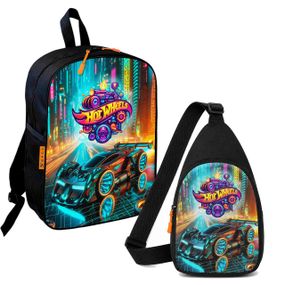 Набор Hot Wheels 2 в 1: детский рюкзак + сумка-слинг, для мальчика и девочки 7–9 лет (6270)