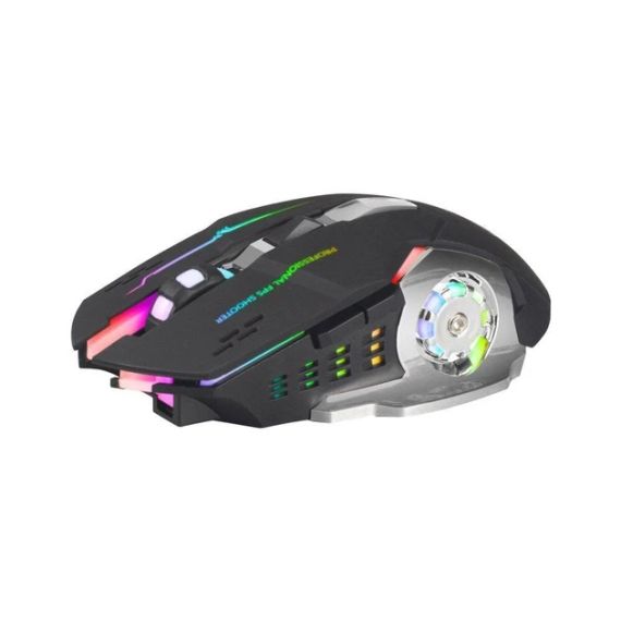 Беспроводная игровая мышка T2 RGB подсветка USB Charge+Bluetooth бесшумная со встроенным аккумулятором Black | Зображення 2
