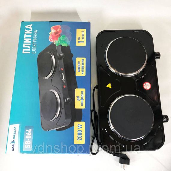 Электронные кухонные плиты бытовые настольные Sea Breeze SB-064 2000 Вт, Мини-плита для дома OT-58 | Зображення 6