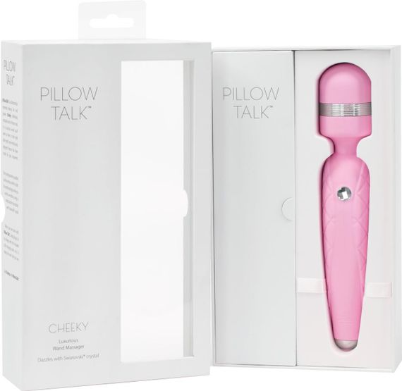 Розкішний вібромасажер PILLOW TALK - Cheeky з кристалом Swarovsky, плавне підвищення потужності, Pink | Зображення 9