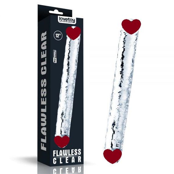 Двухконечный фаллоимитатор 12''  Flawless Clear Double Dildo, Clear sexstyle