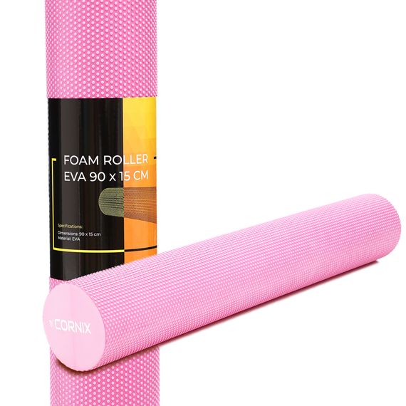 Масажний ролик Cornix EVA+ 90 x 15 см (валик, ролер) XR-0313 Pink