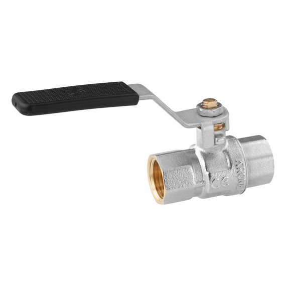 Кран кульовий Kroner 1/2" ВВ PN40 ручка, нікельований (CV033213) | Зображення 2